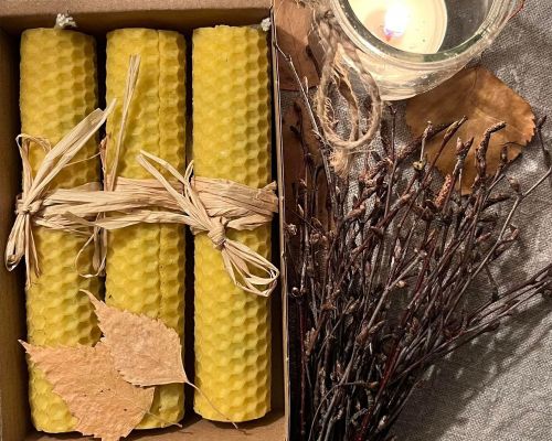 Świeca „Ostara” z brzozą